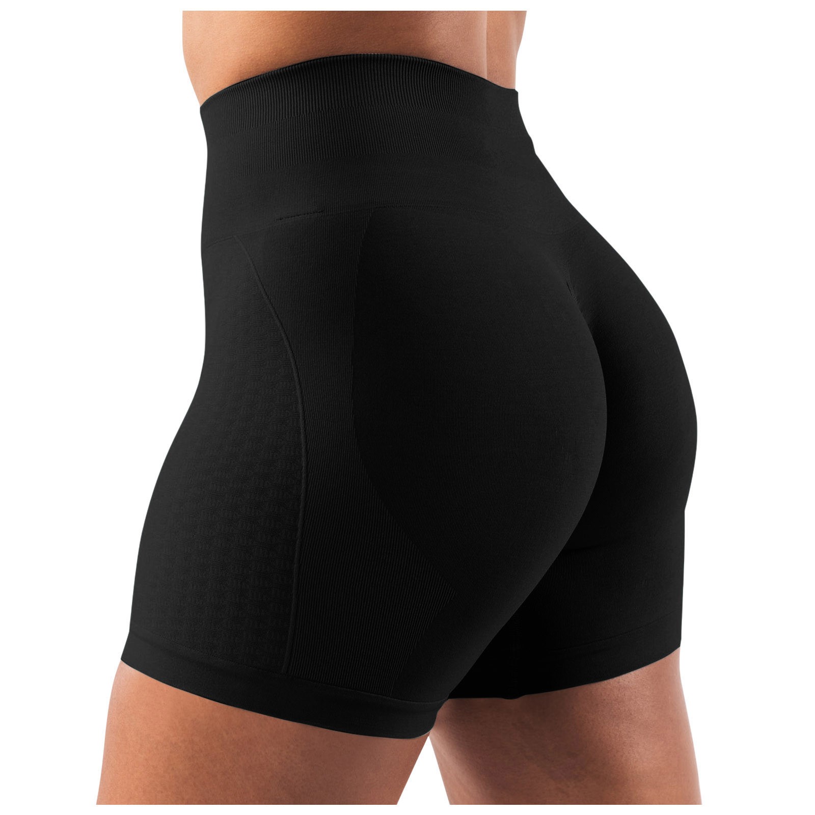 thumbnail image 1 of Pantalones cortos sin costuras con efecto lifting para mujer - Pantalones de gimnasio y yoga de cintura alta - Nailon y spandex - Tallas XS-XL, 1 of 5